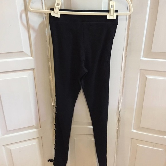Topshop Black Lace-Up Leggings - Picture 9 of 13